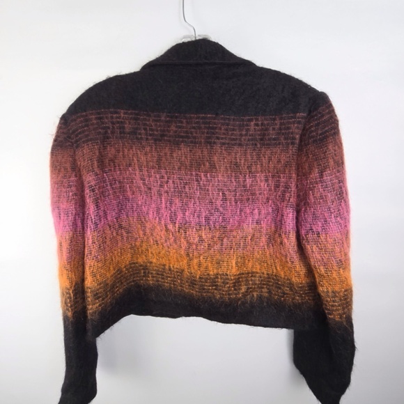 Emil Rutenberg Collection VTG Mohair Blend Ombre Striped Cropped Jacket Womens L - Picture 4 of 9